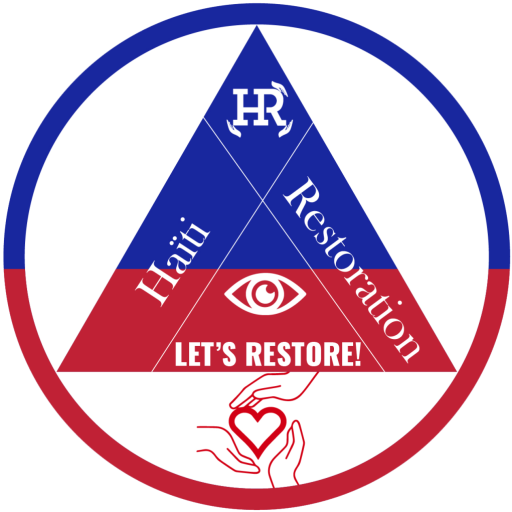 Haiti Restoration logo with hands and heart