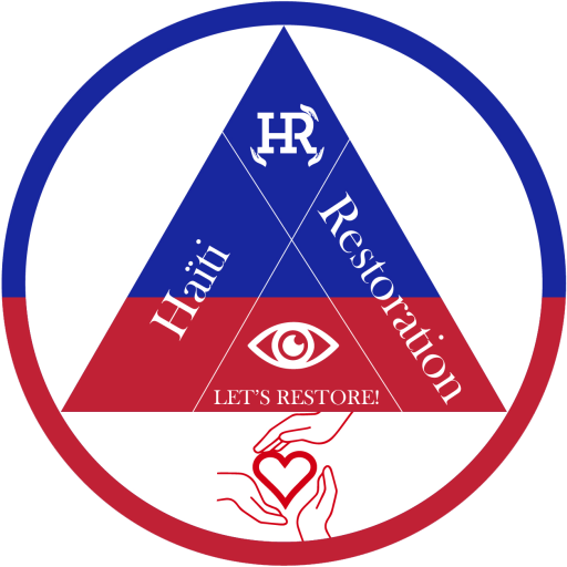 Haiti Restoration logo with triangle, eye, heart